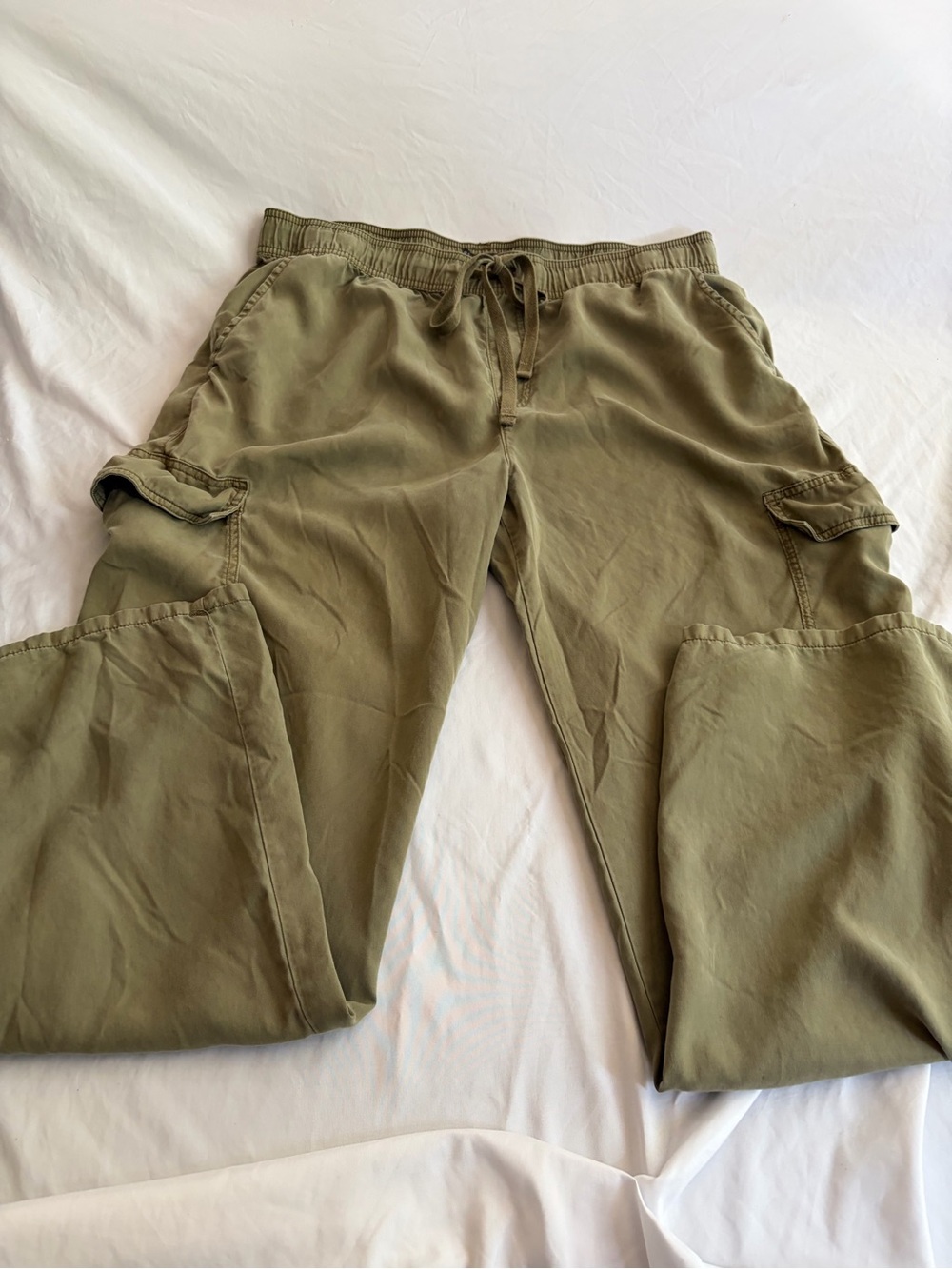 Sanctuary Womens Olive Green Cargo Joggers w Drawstring Size XL